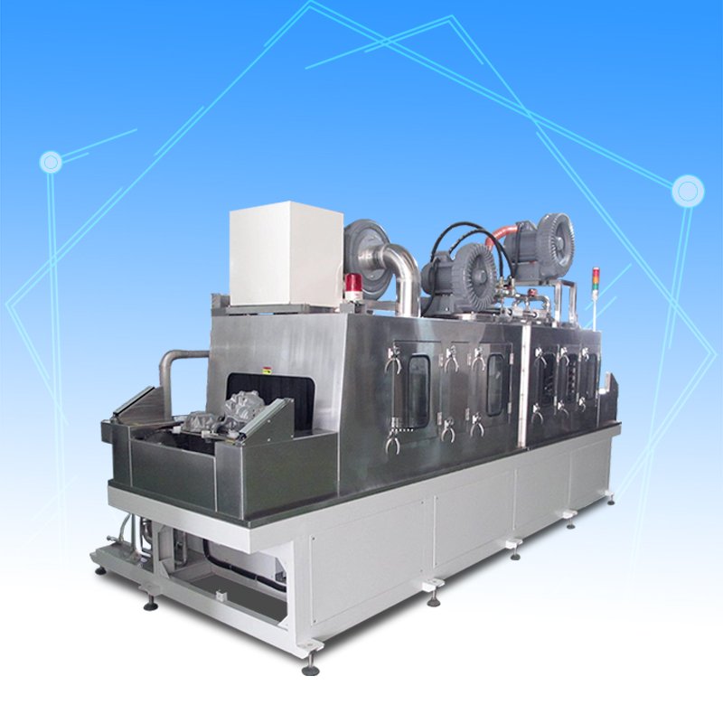 Engine cylinder head high pressure spray cleaning machine